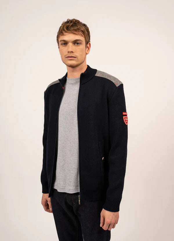Veste Sérac Arpin en laine zippée Saint James Homme - Navy