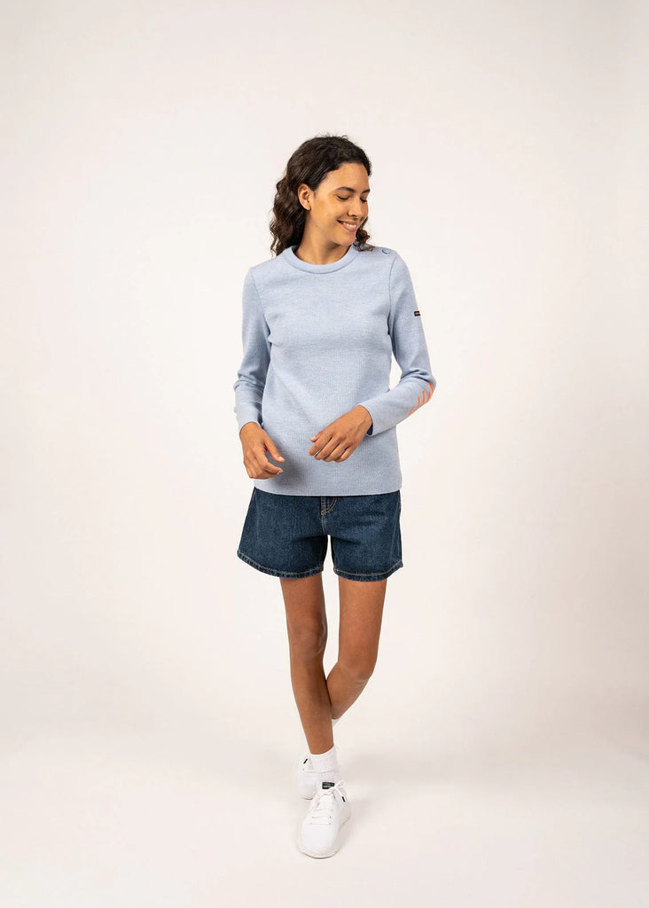 Pull marin Saint James Bregançon Uni - Ciel chiné