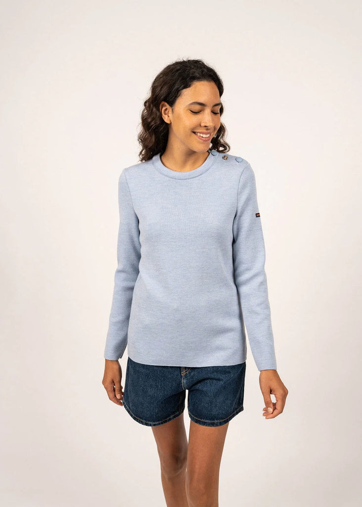 Pull marin Saint James Bregançon Uni - Ciel chiné