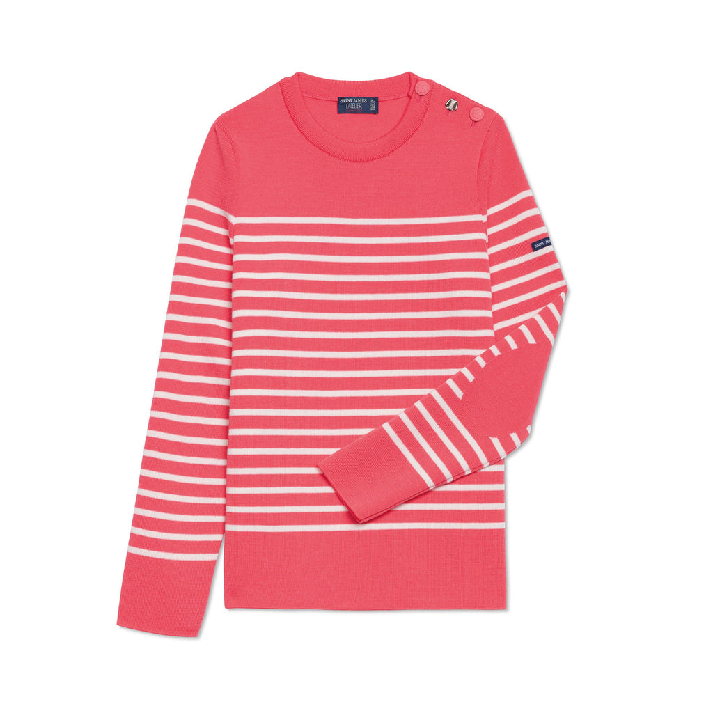 Pull marin Saint James Bregançon Rayé - Doly/Blanc