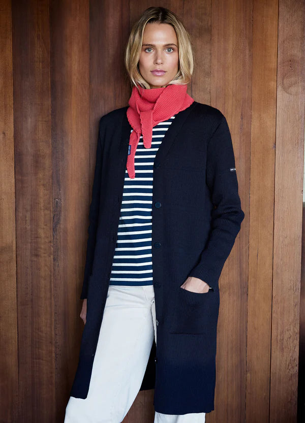 Cardigan long Saint James Chambery - Navy