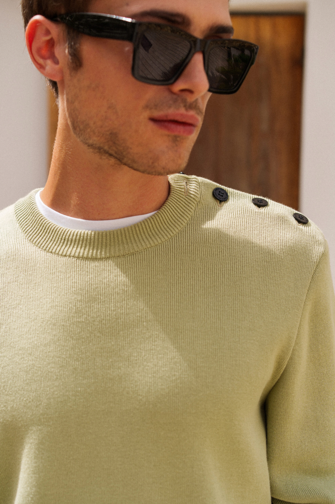 Pull Saint-James Cancale coton Homme - Amandier