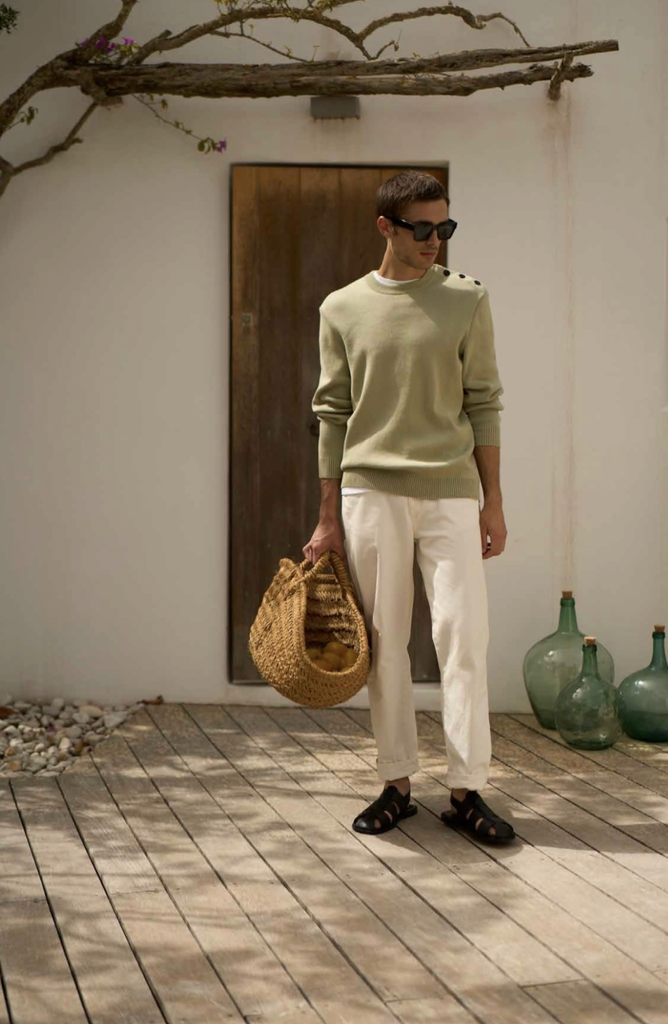 Pull Saint-James Cancale coton Homme - Amandier