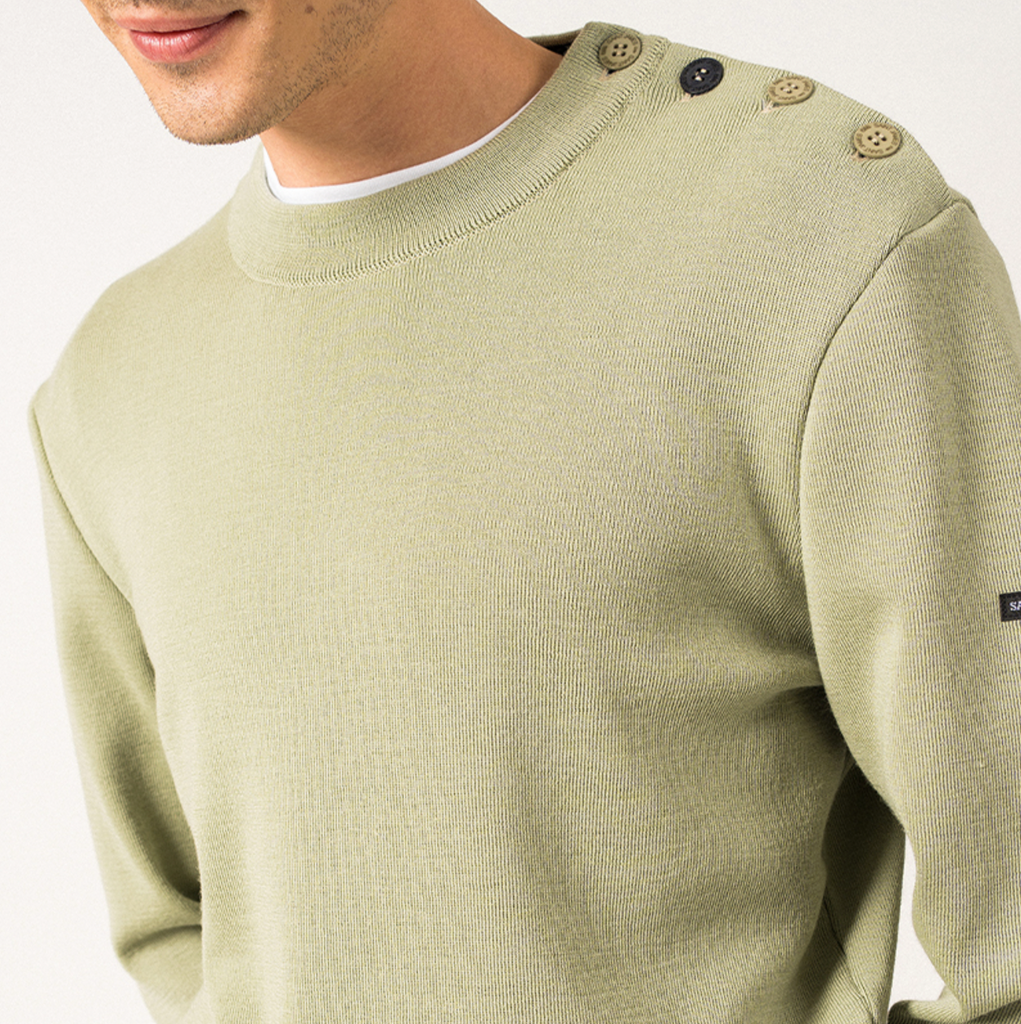 Pull Rives Homme (100% laine) - Amandier/Navy