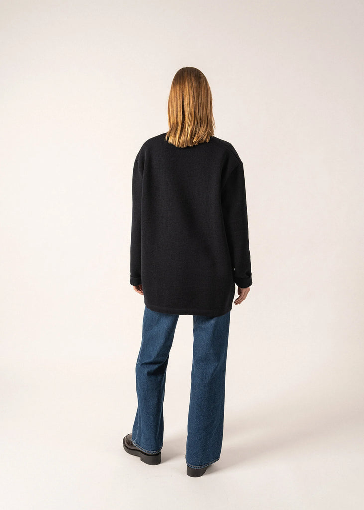 Cardigan Yachting Réédit Saint James en laine - Navy